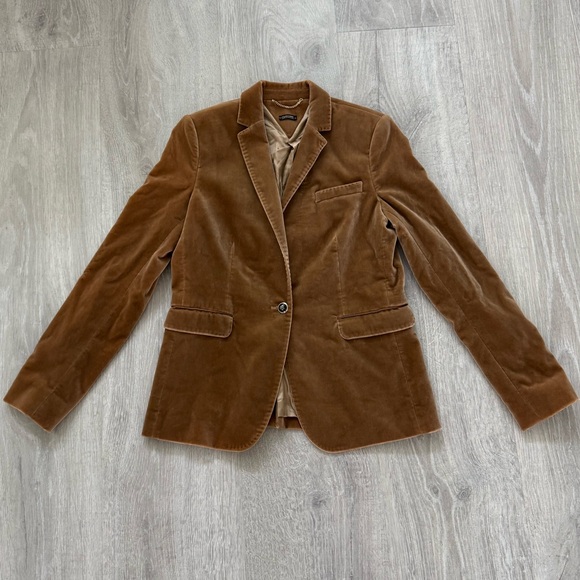 Mossimo Dutti Velvet Blazer Camel Tan Size 8 - Picture 2 of 11